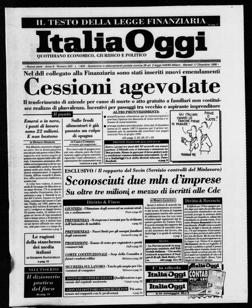 Italia oggi : quotidiano di economia finanza e politica